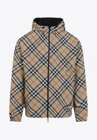 Burberry Zip-up Reversible Jacket In Beige