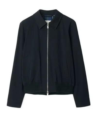 Burberry Harrington Zipped Jacket In Navy