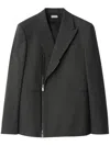 Burberry Wool Zip Tailored Jacket In Grey