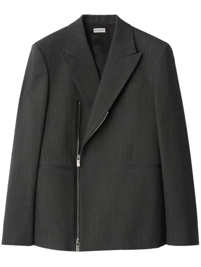 BURBERRY ZIP-UP WOOL BLAZER