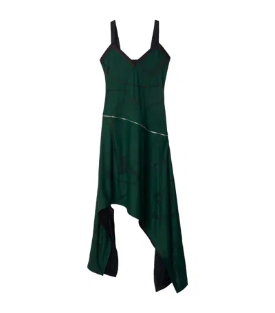 Burberry Zip-waist Shield Hardware Dress In Green