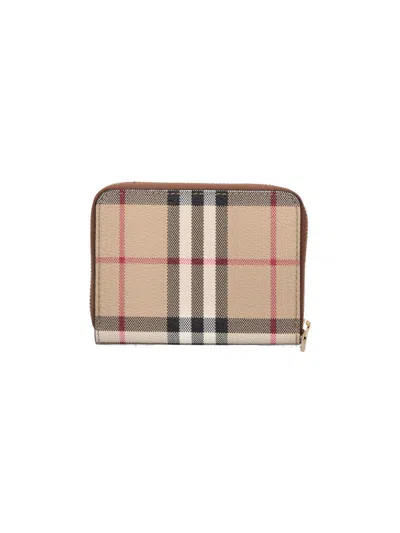 Burberry Zip-around Wallet In Beige