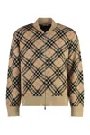Burberry Check Cashmere Bomber Jacket In Beige