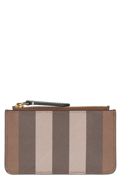 Burberry Zipped Coin Purse In Brown