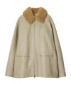 Burberry Short Leather Car Coat In Tianye Color