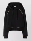 Burberry Checked-trim Zip-up Hoodie