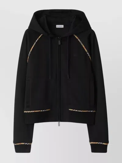 BURBERRY ZIPPERED COTTON BLEND HOODIE