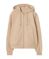Burberry Beige Cotton Hoodie With Knight Illustration In Nude
