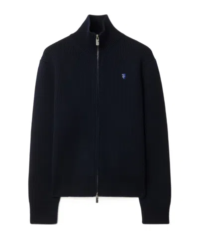 Burberry Zippered Sweater In Indigo