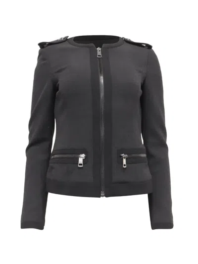 Pre-owned Burberry Zip-up Collarless Jacket In Gray