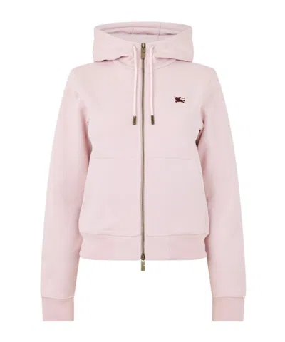 Burberry Zip-up Hooded Sweatshirt In Pink