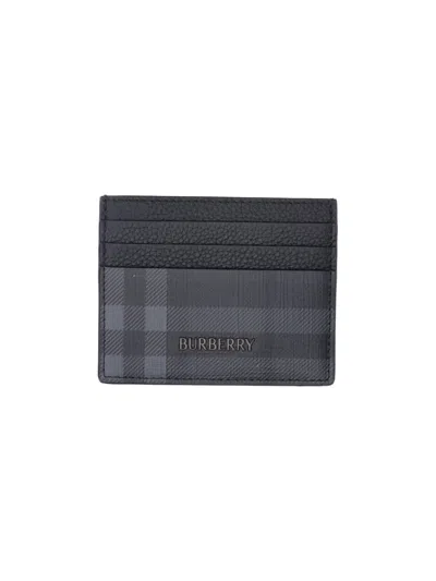 Burberry -inspired Leather-blend Mini Wallet In Grey