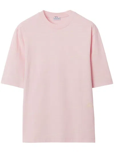 Burberry Striped Cotton T-shirt In Beige