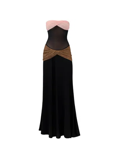 Burc Akyol Caryatid Twisted Maxi Dress In Black