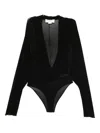 Burc Akyol Draped Jersey Bodysuit In Black