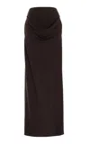 BURC AKYOL DRAPED WOOL JERSEY MAXI SKIRT