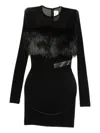 Burc Akyol Faux Fur-trimmed Mini Dress In Black