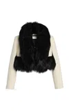 Burc Akyol Faux-fur Trimmed Wool Cropped Coat
