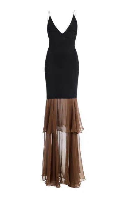 Burc Akyol Gitane Crepe Jersey Maxi Dress In Multi