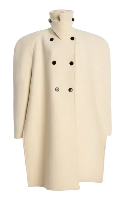 Burc Akyol Knot Front Wool Coat In White