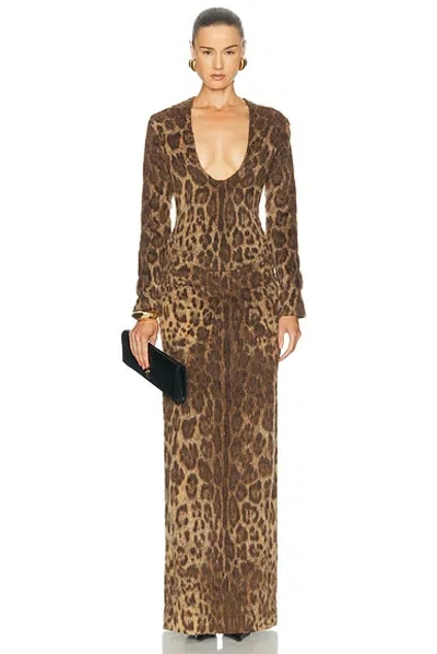Burc Akyol Leopard Caryatid Dress In Animal Print