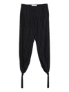 Burc Akyol Pinstripe Tasselled Trousers In Black
