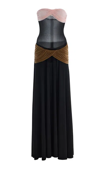 Burc Akyol Ruched Jersey Midi Dress In Multi