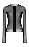 Burc Akyol Sheer Silk-blend Cardigan In Black