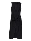 Burc Akyol Striped-patern Sleeveless Midi Dress In Black