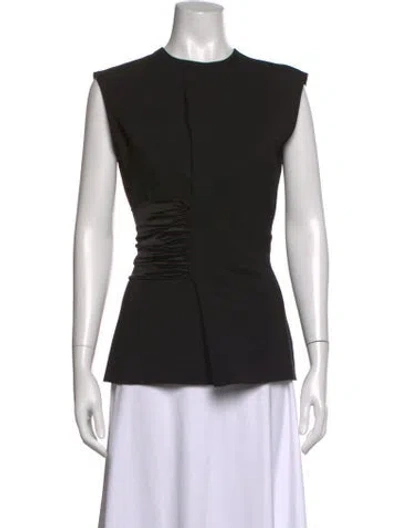 Pre-owned Burc Akyol Virgin Wool Crew Neck Top In Black
