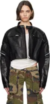 Bureau De Stil Black Cropped Moto Leather Jacket
