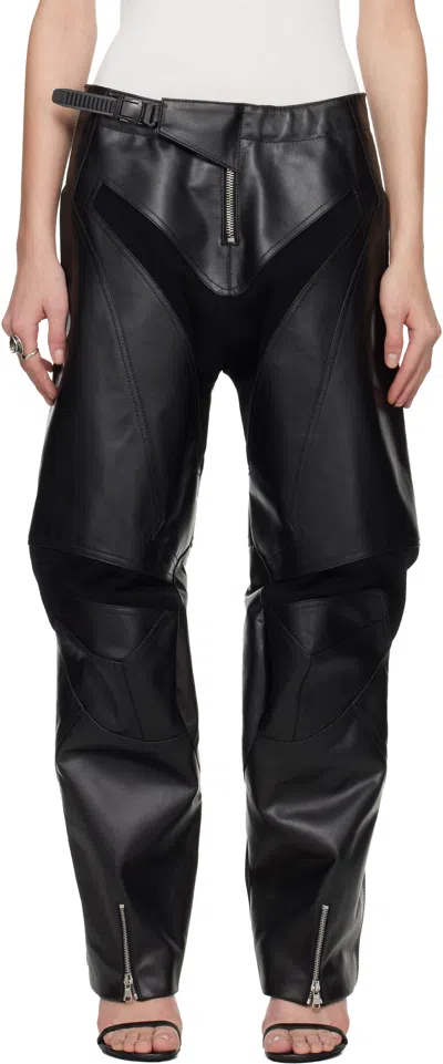 Bureau De Stil Black Moto Leather Pants