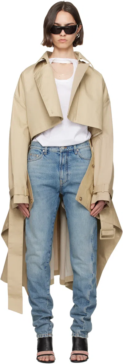 Bureau De Stil Khaki Double-breasted Trench Coat
