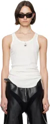 Bureau De Stil White Ribbed Tank Top