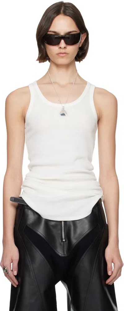 Bureau De Stil White Ribbed Tank Top