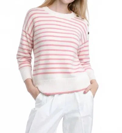 Burgess Sweaters Abigail Sweater In White Petal In Pink