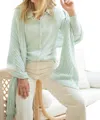 Burgess Sweaters Cable Wrap In Mist In Grey