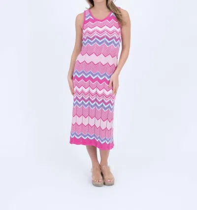 Burgess Sweaters Daphne Dress In Dragonfruit Combo In Pink