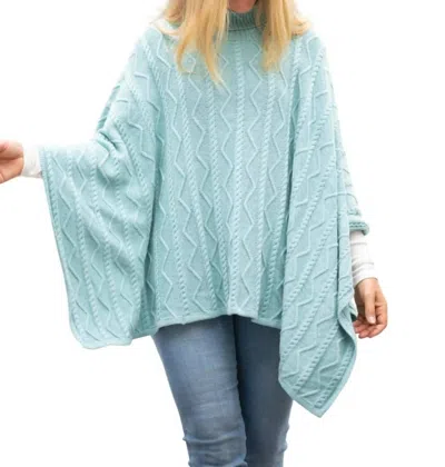Burgess Sweaters Lightweight Yarn Poncho In Teal In Blue