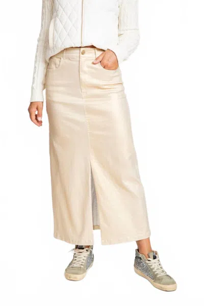 Burgess Sweaters Metallic Skirt In Gold In Pink