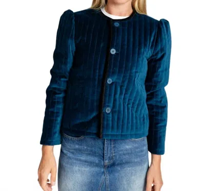 Burgess Sweaters Quilted Jacket In Peacock/blue/black In Multi