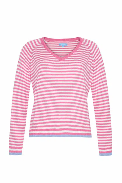 Burgess Sweaters Women's Ivy Lightweight Sweater In Dragonfruit Combo In Pink