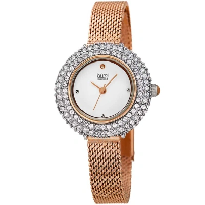 Burgi Diamond Silver Dial Ladies Watch Bur236rg In Gold