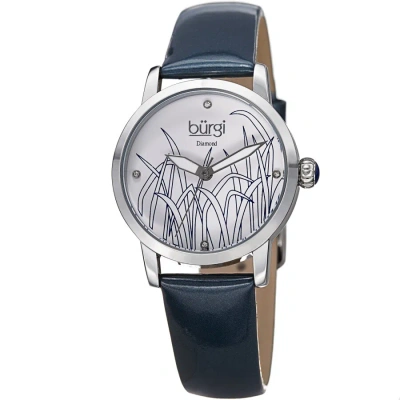 Burgi Pattern Quartz Diamond White Dial Ladies Watch Bur173bu In Blue