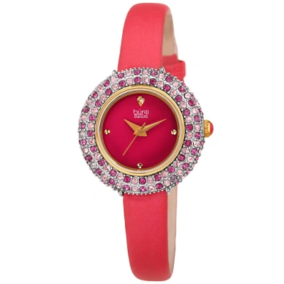Burgi Quartz Diamond Pink Dial Ladies Watch Bur240pk In Red