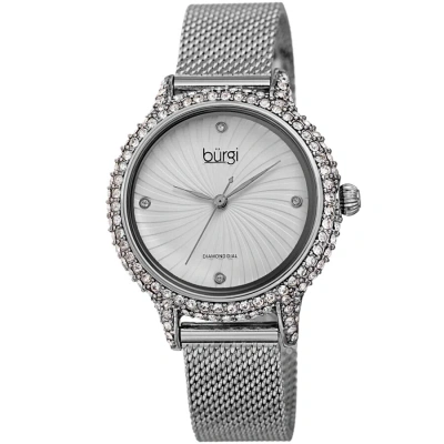 Burgi Quartz Diamond Silver Dial Ladies Watch Bur250ss In Metallic