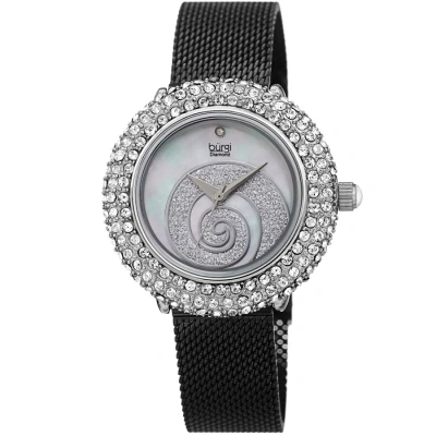 Burgi Quartz Diamond White Dial Ladies Watch Bur259ssbk In Metallic