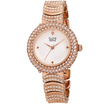 Burgi Quartz Diamond White Dial Ladies Watch Bur266rg In Pink