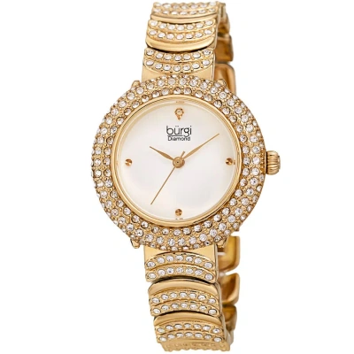 Burgi Quartz Diamond White Dial Ladies Watch Bur266yg In Gold