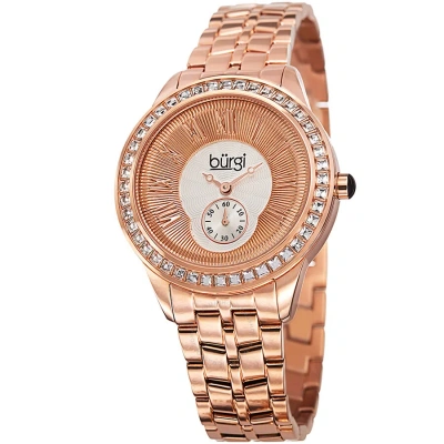 Burgi Silver And Gold Dial Rose Gold-tone Ladies Watch Bur106rg In Pink